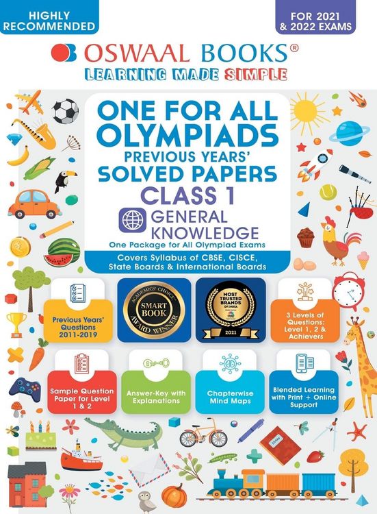 Produktbild: One for All Olympiad Previous Years' Solved Papers, Class-1 General Knowledge Book (For 2022 Exam)