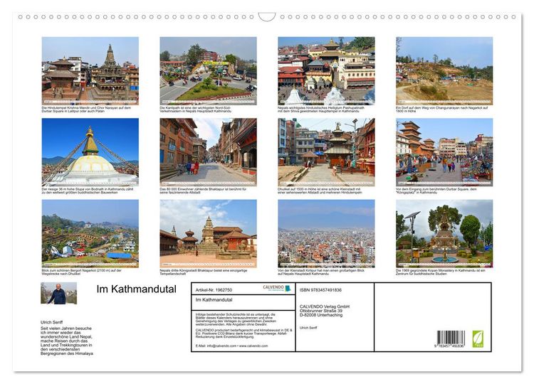 Produktbild: Im Kathmandutal (Wandkalender 2026 DIN A2 quer), CALVENDO Monatskalender