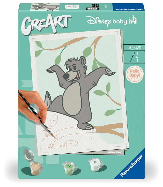 Ravensburger CreArt: Stitch & Leroy – Dipingere con i Numeri per Bambini 9+ Anni, Kit Pittura con Tavole, Cornice, Pennello e Colori Inclusi, 25 x 18,30 cm, Idee Regalo Disney