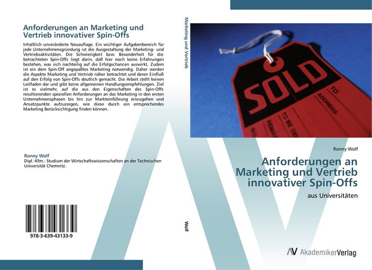 Produktbild: Anforderungen an Marketing und Vertrieb innovativer Spin-Offs