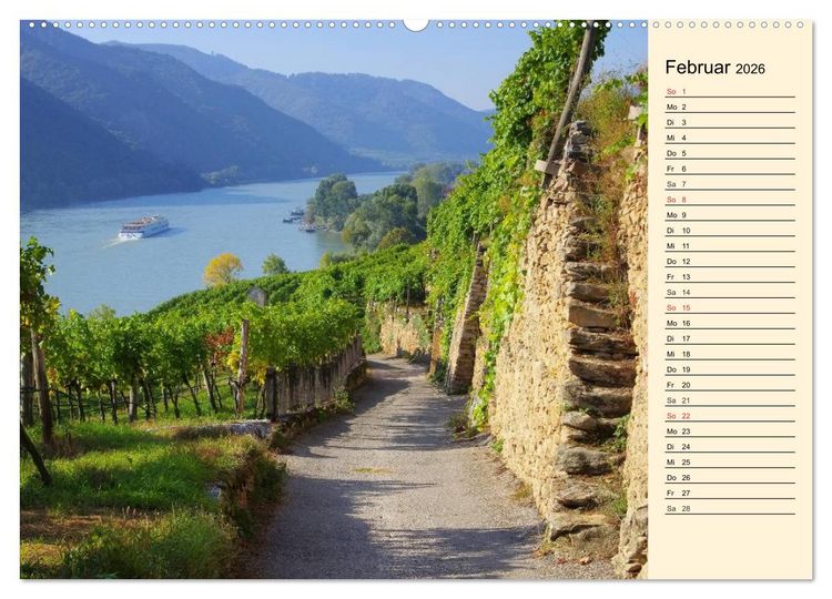Produktbild: Die Wachau - Bezaubernde Orte an der Donau (hochwertiger Premium Wandkalender 2026 DIN A2 quer), Kunstdruck in Hochglanz