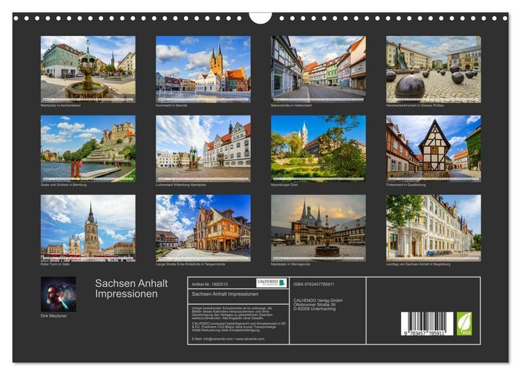 Produktbild: Sachsen Anhalt Impressionen (Wandkalender 2026 DIN A3 quer), CALVENDO Monatskalender