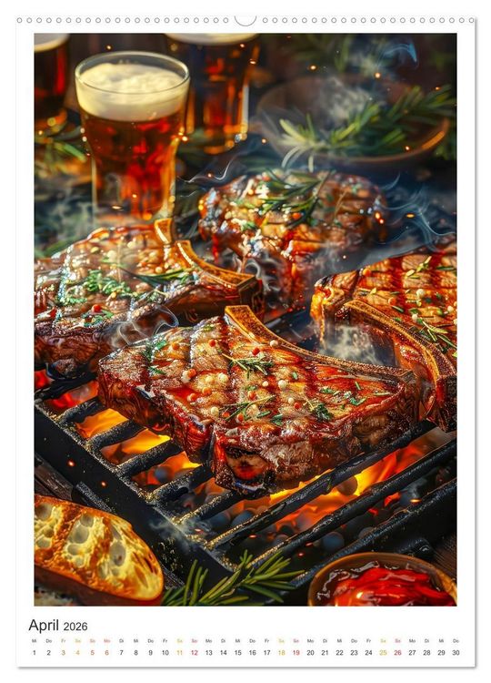 Produktbild: Food BBQ - Deftiges aus der Gourmet-K&uuml;che (hochwertiger Premium Wandkalender 2026 DIN A2 hoch), Kunstdruck in Hochglanz