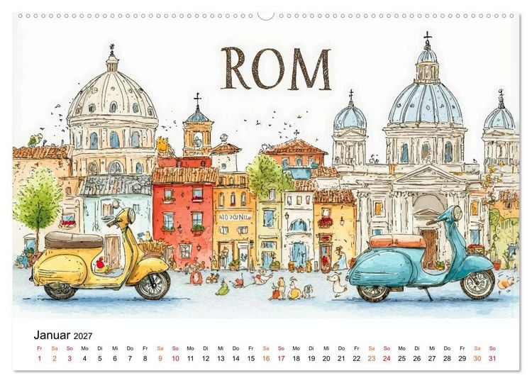 Produktbild: St&auml;dte - Weltreise in Bunt (Wandkalender 2027 DIN A2 quer), CALVENDO Monatskalender