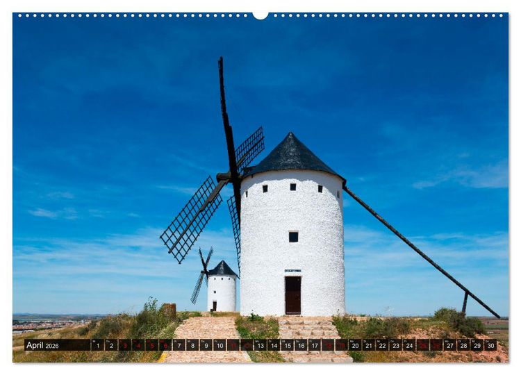 Produktbild: Windm&uuml;hlen in La Mancha (hochwertiger Premium Wandkalender 2026 DIN A2 quer), Kunstdruck in Hochglanz