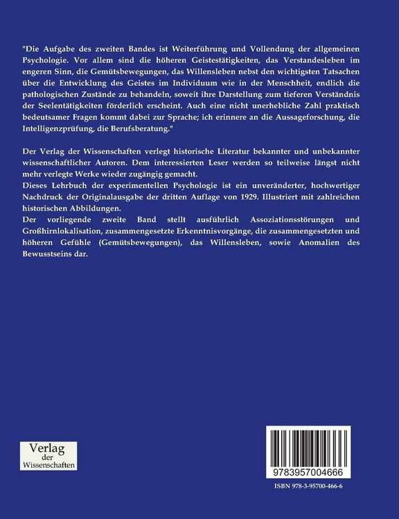 Produktbild: Lehrbuch der experimentellen Psychologie