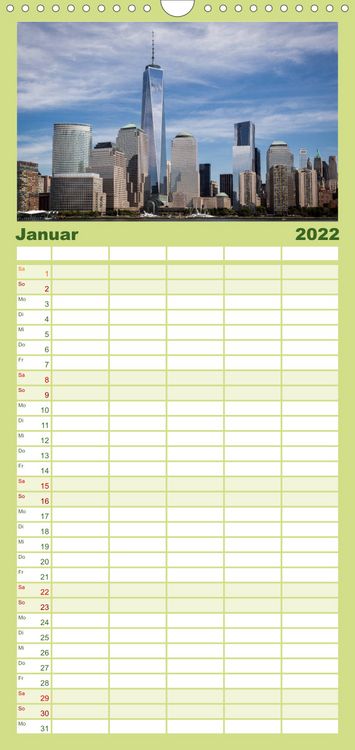 Produktbild: Familienplaner New York City Impressionen / Geburtstagskalender (Wandkalender 2022 , 21 cm x 45 cm, hoch)