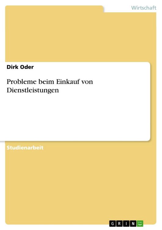 Produktbild: Probleme beim Einkauf von Dienstleistungen