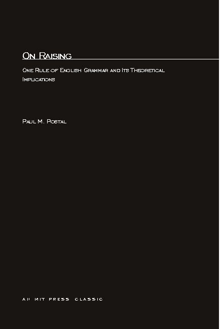 Produktbild: On Raising: One Rule of English Grammar and Its Theoretical Implications