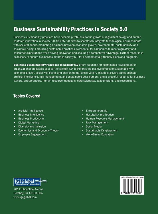 Produktbild: Business Sustainability Practices in Society 5.0