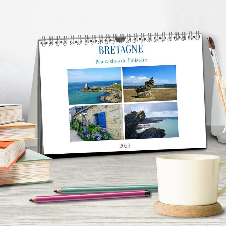 Produktbild: Bretagne Beaux sites du Finist&egrave;re (Calendrier de bureau 2026 DIN A5 vertical), CALVENDO calendrier mensuel