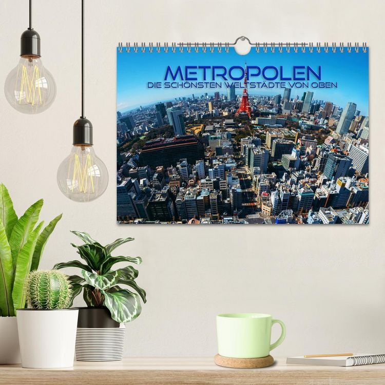 Produktbild: Metropolen - die sch&ouml;nsten Weltst&auml;dte von oben (Wandkalender 2026 DIN A4 quer), CALVENDO Monatskalender