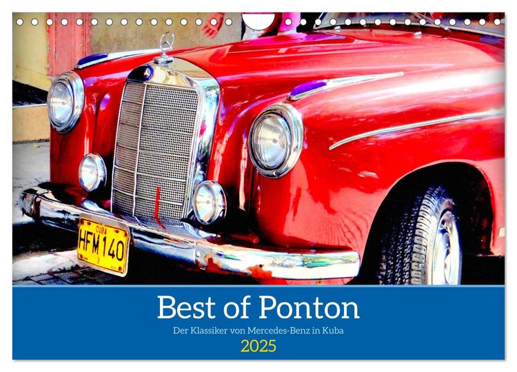 Produktbild: Best of Ponton - Der Klassiker von Mercedes-Benz in Kuba (Wandkalender 2025 DIN A4 quer), CALVENDO Monatskalender