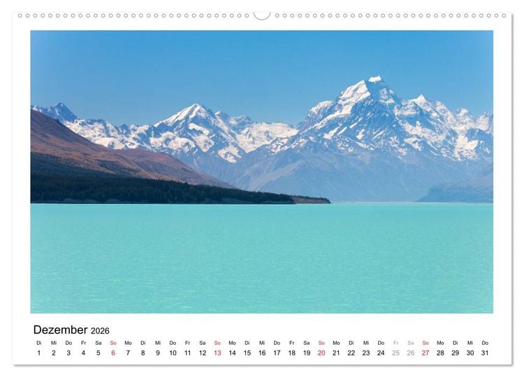 Produktbild: Neuseeland - ein Naturparadies (hochwertiger Premium Wandkalender 2026 DIN A2 quer), Kunstdruck in Hochglanz