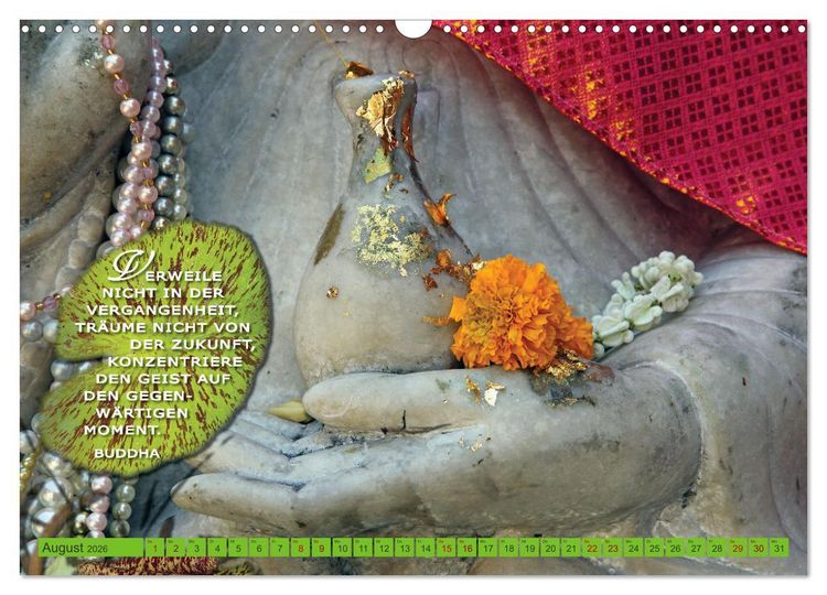 Produktbild: Buddhas Worte - Der Weg zur Achtsamkeit (Wandkalender 2026 DIN A3 quer), CALVENDO Monatskalender