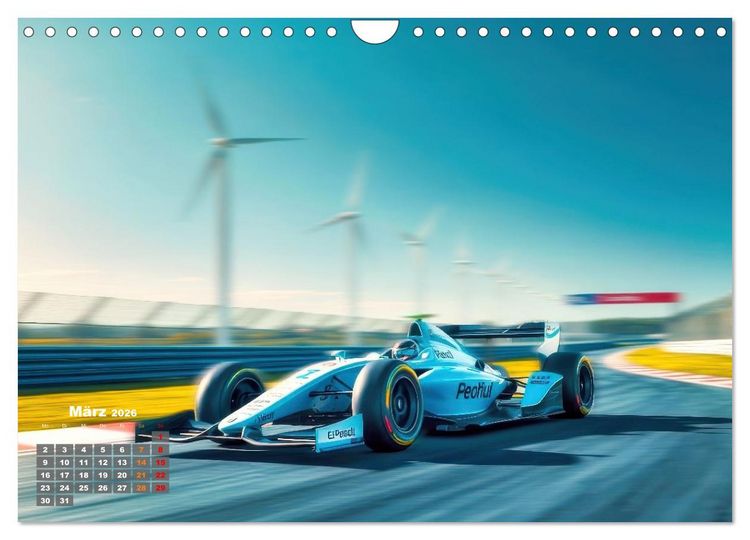 Produktbild: Formel E, Strom, Speed und Sieg (Wandkalender 2026 DIN A4 quer), CALVENDO Monatskalender