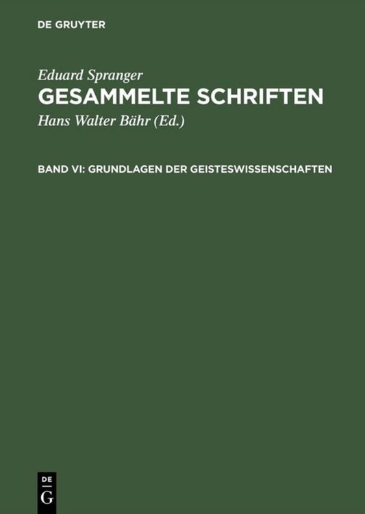 Produktbild: Grundlagen der Geisteswissenschaften