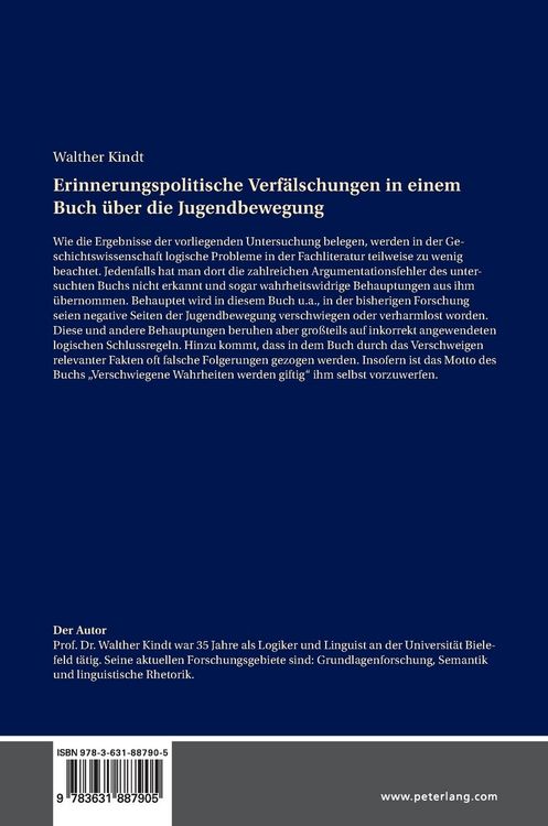 Produktbild: Erinnerungspolitische Verf&auml;lschungen in einem Buch &uuml;ber die Jugendbewegung