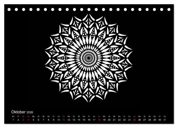 Produktbild: Entspannung und Ruhe durch Mandalas (Tischkalender 2026 DIN A5 quer), CALVENDO Monatskalender