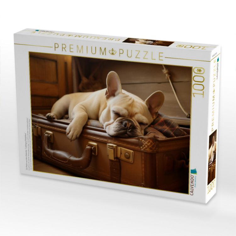 CALVENDO Puzzle 'Französische Bulldogge Im Wasser' – Foto-Puzzle Für Erwachsene, Legemaß 48x64 Cm