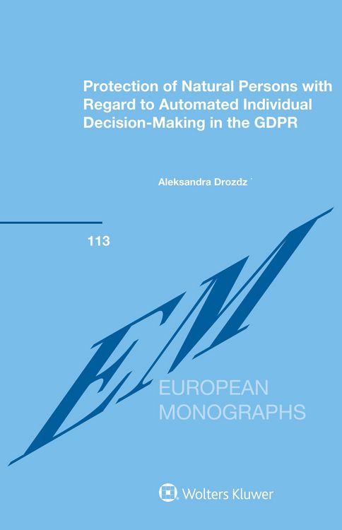 Produktbild: Protection of Natural Persons with Regard to Automated Individual Decision-Making in the GDPR
