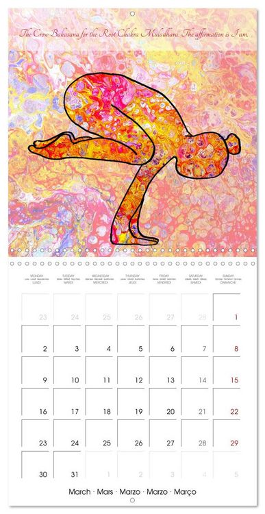 Produktbild: Powerful Chakras Yoga (Wall Calendar 2026 12 &times; 12 Inch) CALVENDO 12 Month Wall Calendar