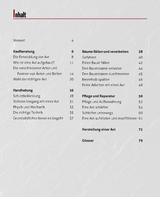 Produktbild: Der Mann und seine Axt: Bau &ndash; Handhabung &ndash; Pflege