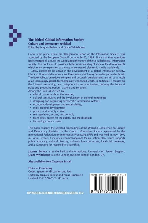 Produktbild: An Ethical Global Information Society