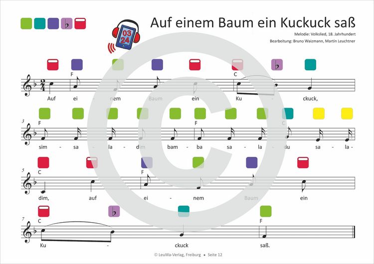 Produktbild: Einfacher!-Geht-Nicht: 34 Kinderlieder BAND 1+2 f&uuml;r die RAINBOW Instrumente (+Play-Along-Streaming) | LeuWa