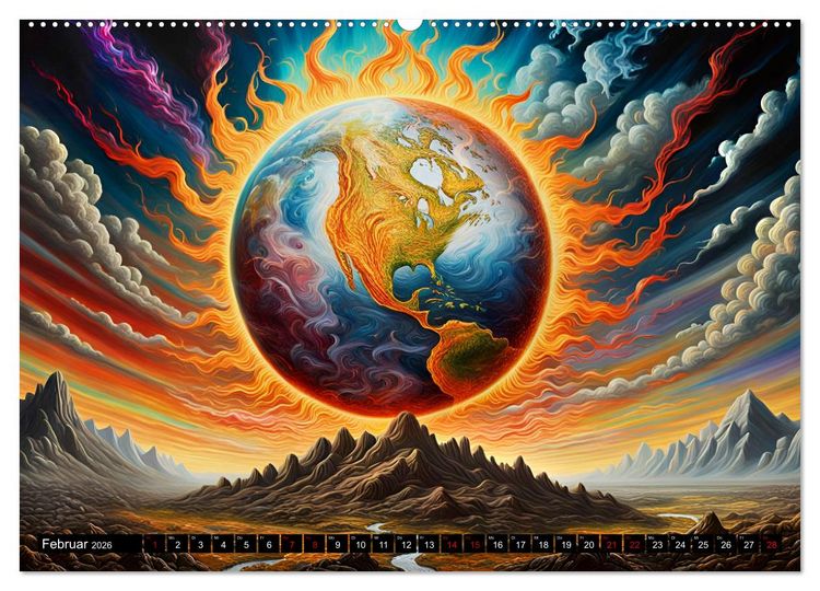 Produktbild: Zukunftsvisionen Wenn die Sonne zum Feind wird (hochwertiger Premium Wandkalender 2026 DIN A2 quer), Kunstdruck in Hochglanz