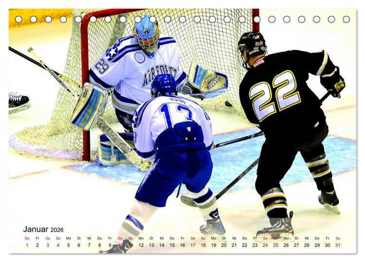 Produktbild: Eishockey - Kampf um den Puck (Tischkalender 2026 DIN A5 quer), CALVENDO Monatskalender