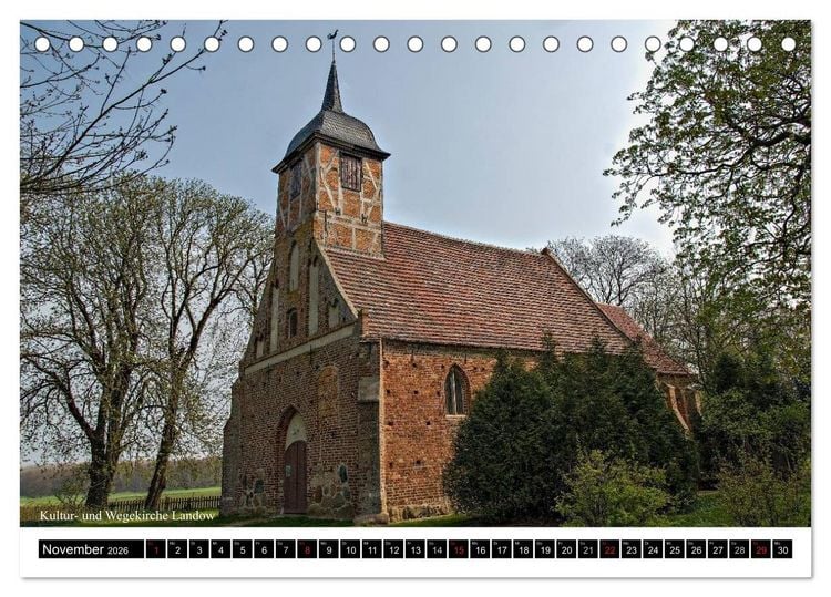 Produktbild: Dorfkirchen auf R&uuml;gen (Tischkalender 2026 DIN A5 quer), CALVENDO Monatskalender