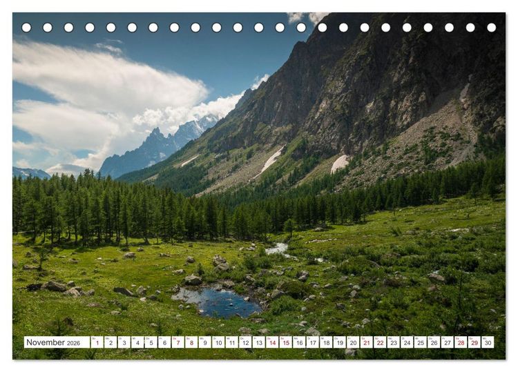 Produktbild: Natur im Aostatal (Tischkalender 2026 DIN A5 quer), CALVENDO Monatskalender