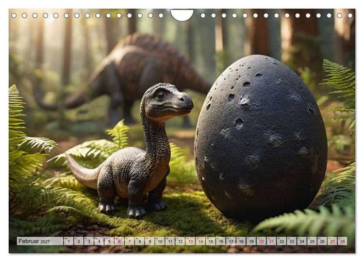 Produktbild: Pr&auml;historische Kinderstube - niedliche Tierkinder der Urzeit (Wandkalender 2027 DIN A4 quer), CALVENDO Monatskalender