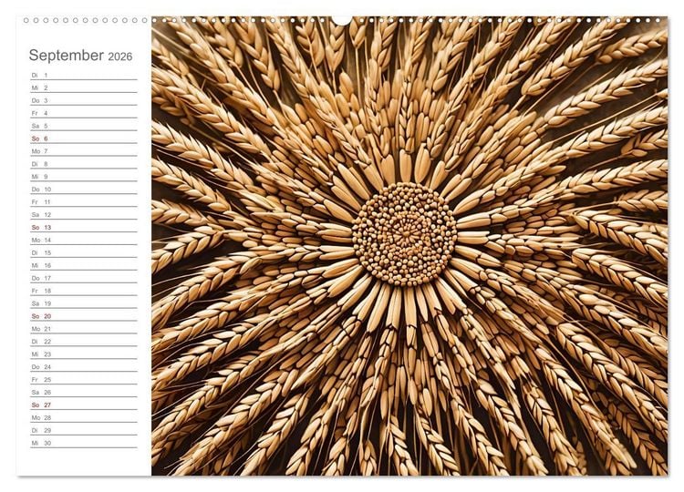 Produktbild: Natural Mandalas - Kraftvolle KI Mandalas aus Naturmaterialien (hochwertiger Premium Wandkalender 2026 DIN A2 quer), Kunstdruck in Hochglanz