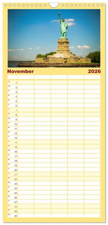 Produktbild: Familienplaner 2026 - Stadtansichten New York mit 5 Spalten (Wandkalender, 21 x 45 cm) CALVENDO
