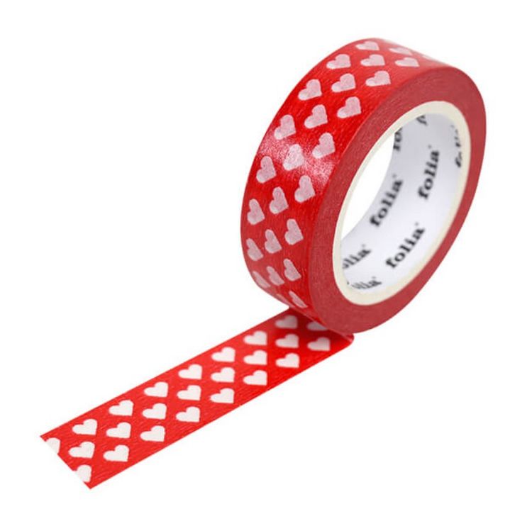 Produktbild: FOLIA&reg; Washi Tape, Herzen rot