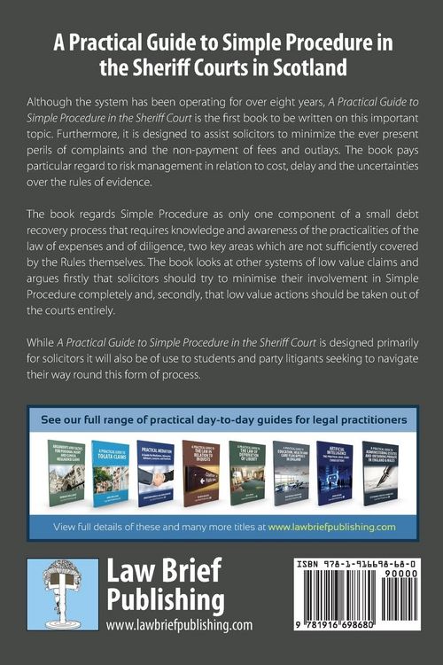 Produktbild: A Practical Guide to Simple Procedure in the Sheriff Courts in Scotland