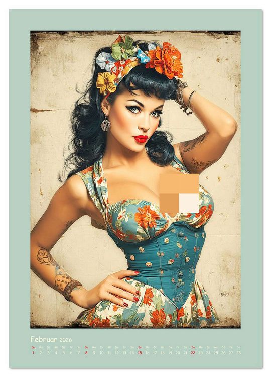 Produktbild: Flair der 50er Jahre. Girls im nostalgischen Pin-up-Stil (Wandkalender 2026 DIN A4 hoch), CALVENDO Monatskalender
