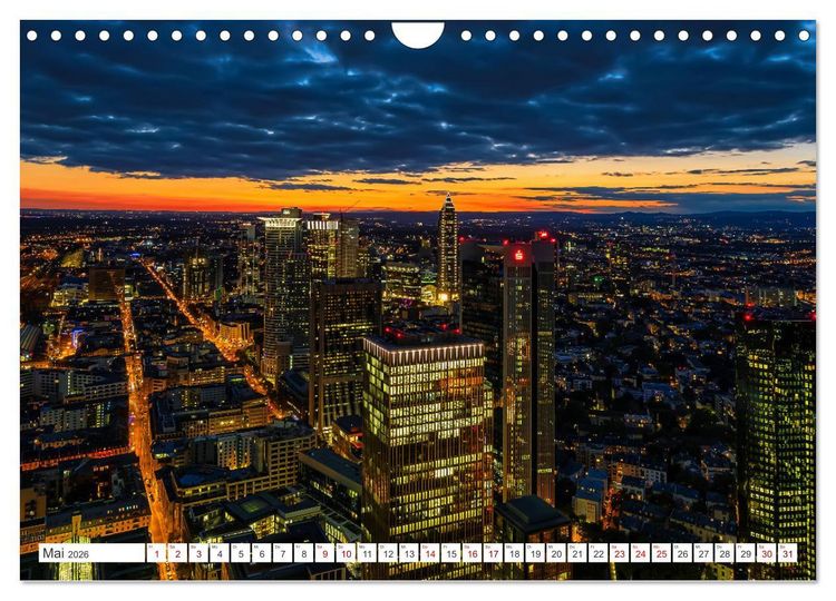 Produktbild: Frankfurt am Main - at night (Wandkalender 2026 DIN A4 quer), CALVENDO Monatskalender