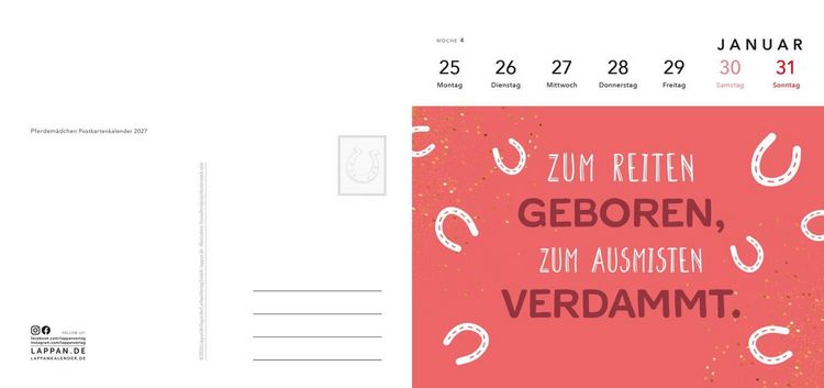 Produktbild: Pferdem&auml;dchen 2027 - Zum Reiten geboren, zum Ausmisten verdammt.