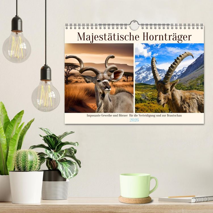 Produktbild: Majest&auml;tische Horntr&auml;ger (Wandkalender 2026 DIN A4 quer), CALVENDO Monatskalender