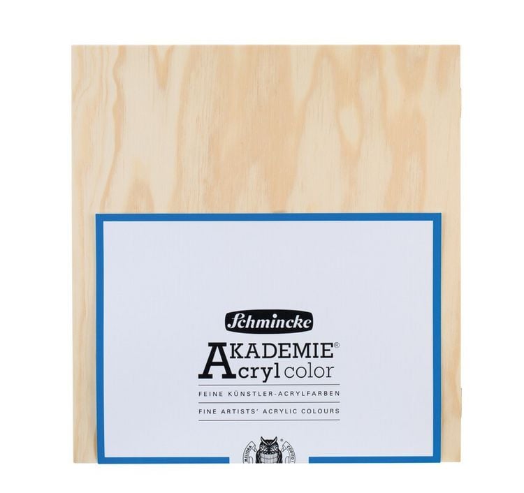 Produktbild: Schmincke Akademie Acryl color, Holzkasten, 12 x 60 ml Tuben + daVinci Pinsel