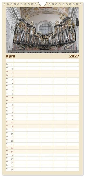 Produktbild: Familienplaner 2027 - Fantastische Welt der Orgeln mit 5 Spalten (Wandkalender, 21 x 45 cm) CALVENDO