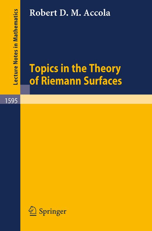 Produktbild: Topics in the Theory of Riemann Surfaces