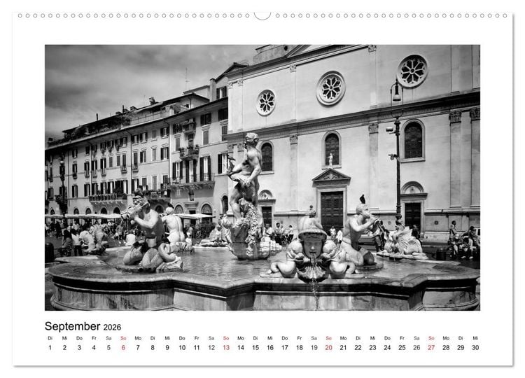 Produktbild: ROM Monochrom (Wandkalender 2026 DIN A2 quer), CALVENDO Monatskalender