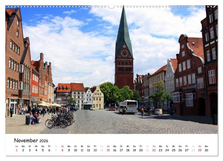 Produktbild: L&uuml;neburg - Stadt der Giebel und Fachwerkh&auml;user (hochwertiger Premium Wandkalender 2026 DIN A2 quer), Kunstdruck in Hochglanz