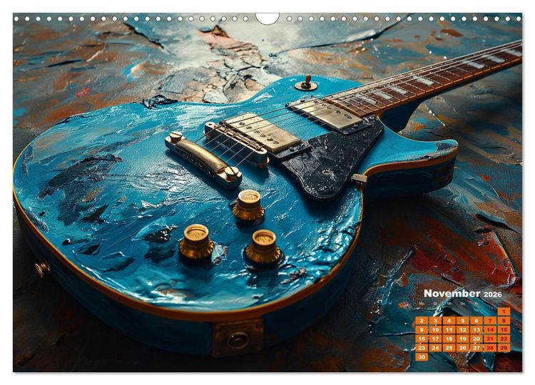 Produktbild: Sechs Saiten, Zw&ouml;lf Monate - Der Gitarrenkalender (Wandkalender 2026 DIN A3 quer), CALVENDO Monatskalender