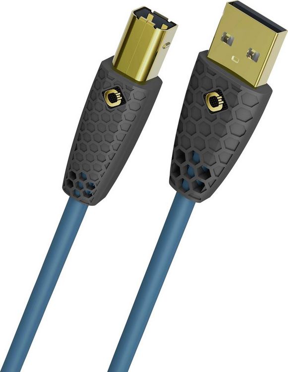 Produktbild: Oehlbach USB-Kabel USB-B Stecker, USB-A Stecker 1 m Petrolblau doppelt geschirmt, vergoldete Steckkontakte D1C9570