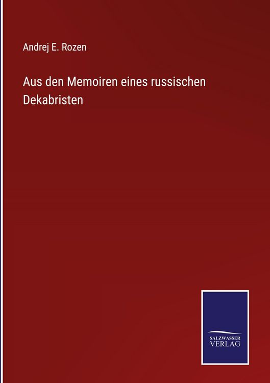 Produktbild: Aus den Memoiren eines russischen Dekabristen